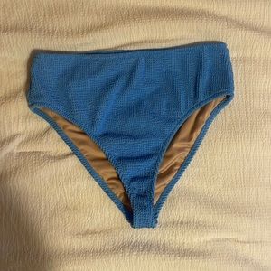 NWOT Blue high waisted bikini bottoms